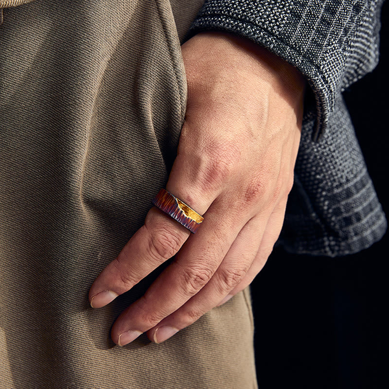 WorldNorse 999 Sterling Silver Iridescent Textured Hammered Ring - image 7