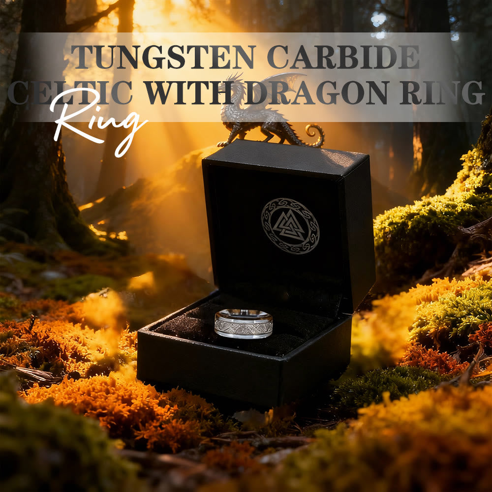 WorldNorse Tungsten Carbide Celtic with Dragon Ring - image 7