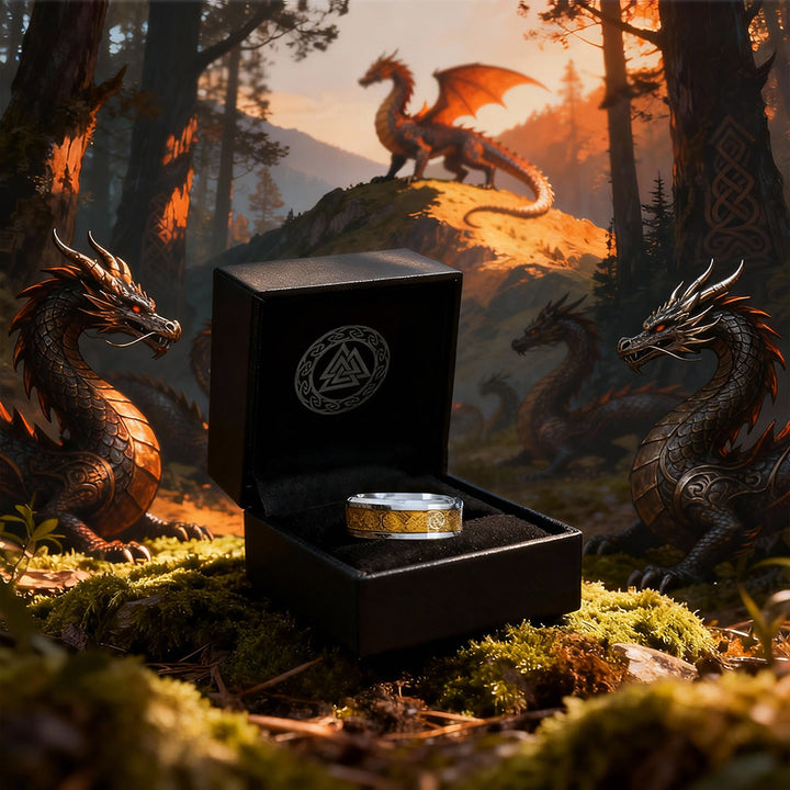 WorldNorse Tungsten Carbide Celtic with Dragon Ring - image 4