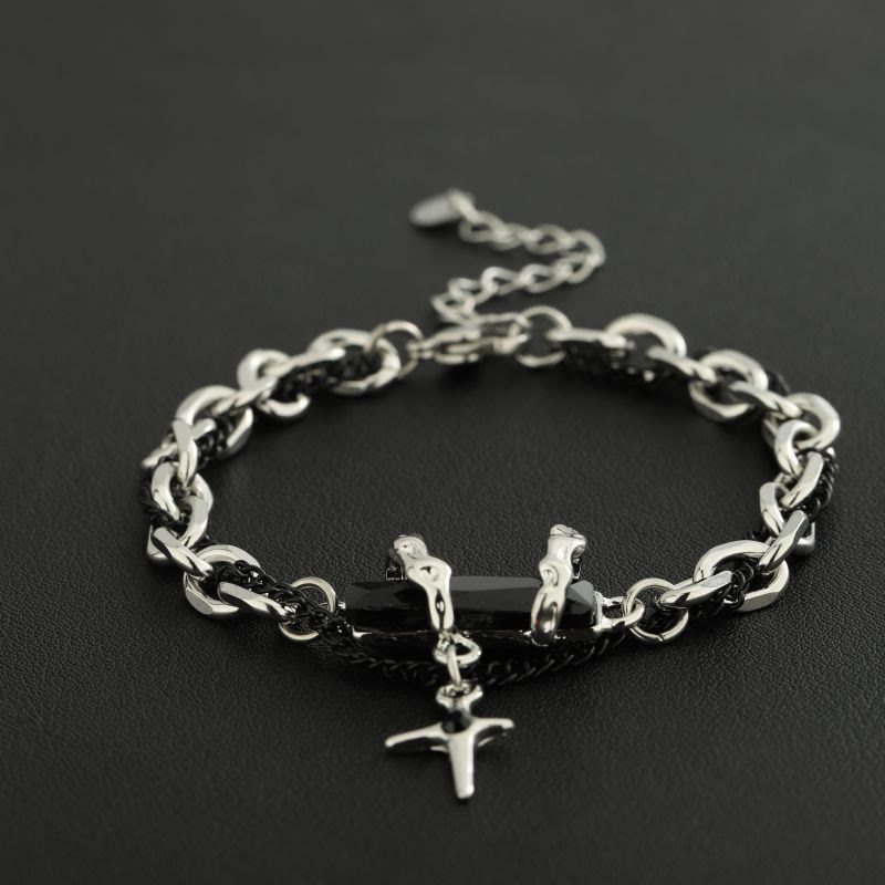 WorldNorse Metallic Link Gem Star Charm Bracelet - image 2