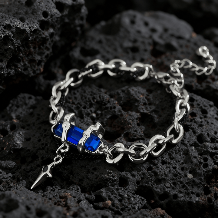 WorldNorse Metallic Link Gem Star Charm Bracelet - Blue - image 4