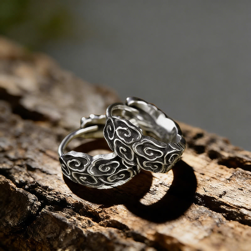 WorldNorse Carved Cloud Texture Vintage Style Earrings - image 1