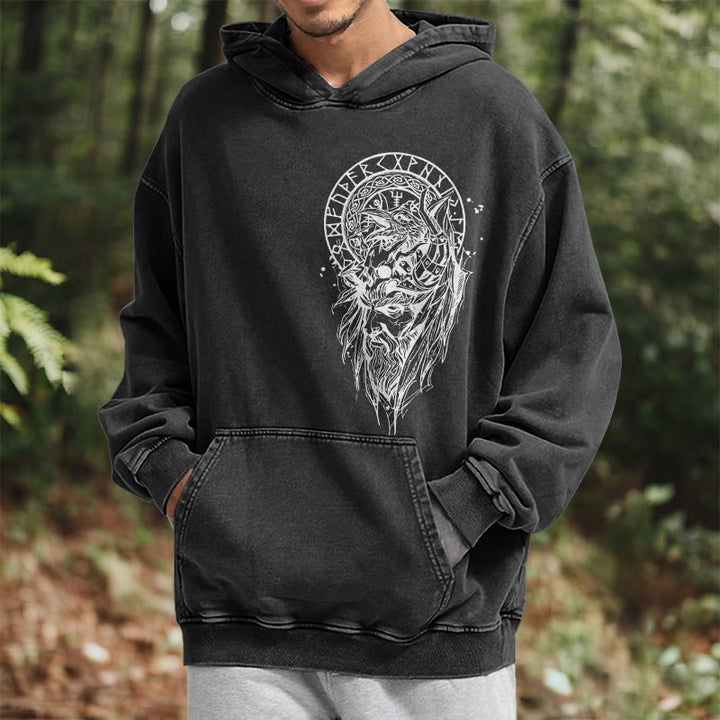 WorldNorse Viking Elder Rune Emblem Washed Hoodie - image 6