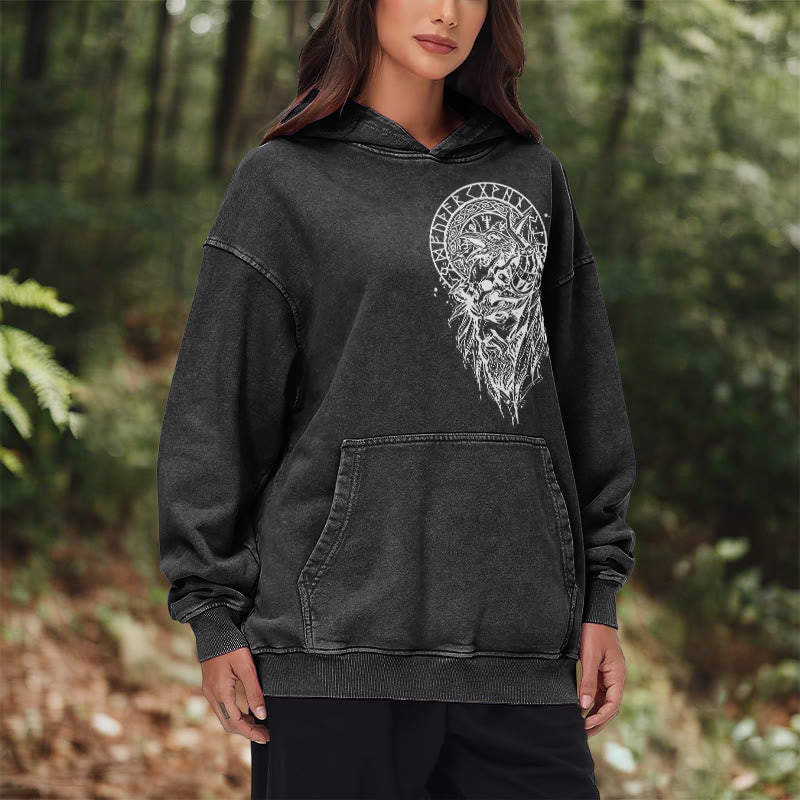 WorldNorse Viking Elder Rune Emblem Washed Hoodie - image 10