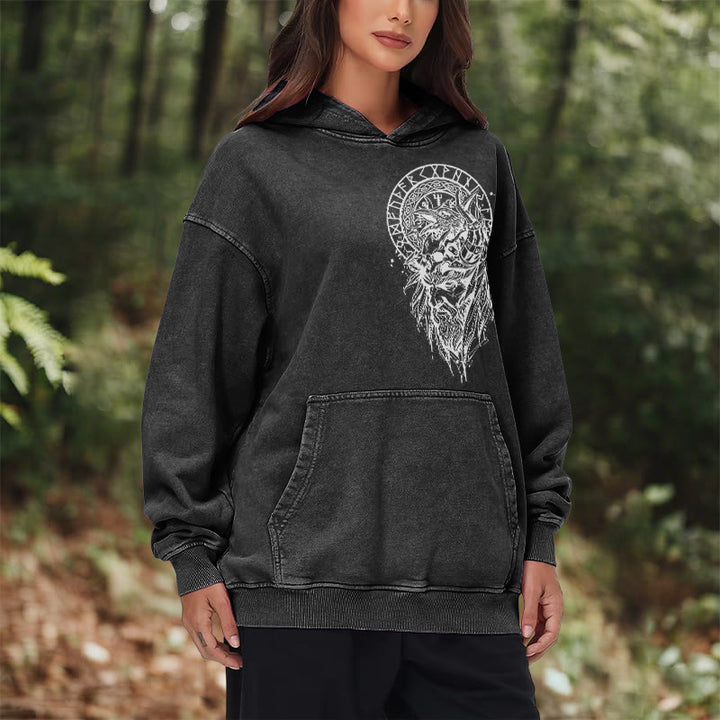 WorldNorse Viking Elder Rune Emblem Washed Hoodie - image 10