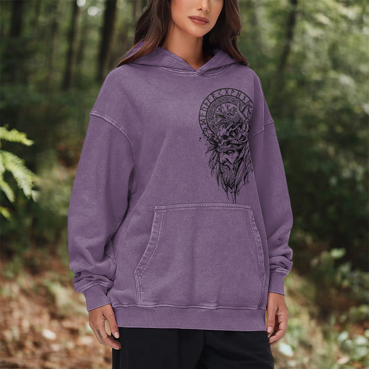 WorldNorse Viking Elder Rune Emblem Washed Hoodie - image 26