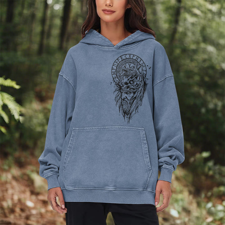 WorldNorse Viking Elder Rune Emblem Washed Hoodie - image 18
