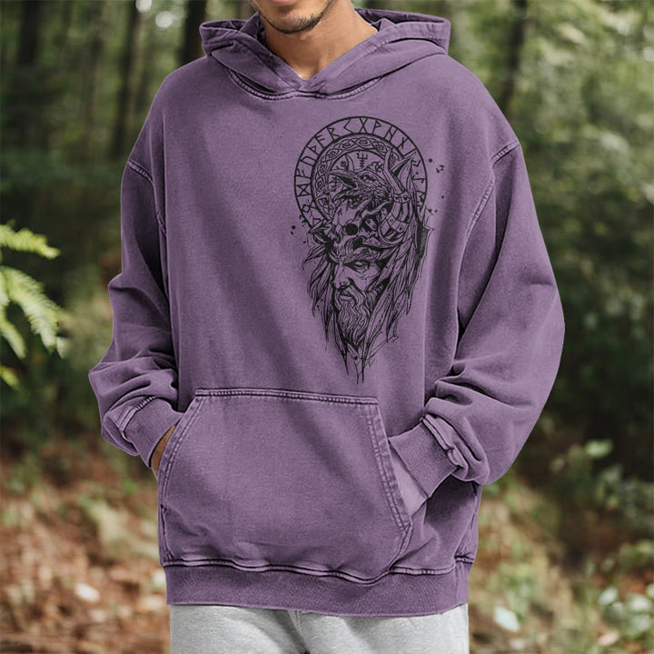 WorldNorse Viking Elder Rune Emblem Washed Hoodie - image 25