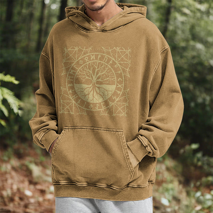 WorldNorse Golden Rune Yggdrasil Washed Hoodie - image 21