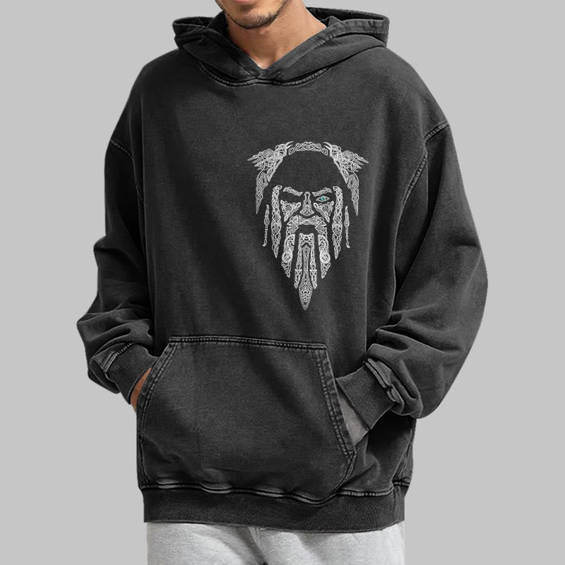 WorldNorse Gothic Rune Viking Elder Washed Hoodie - image 4