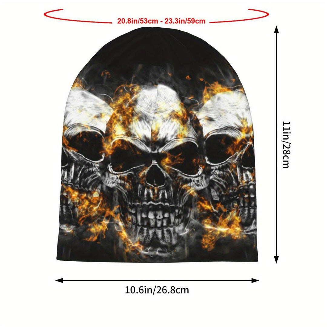 WorldNorse Blazing Skull Ash Tone Beanie - image 6