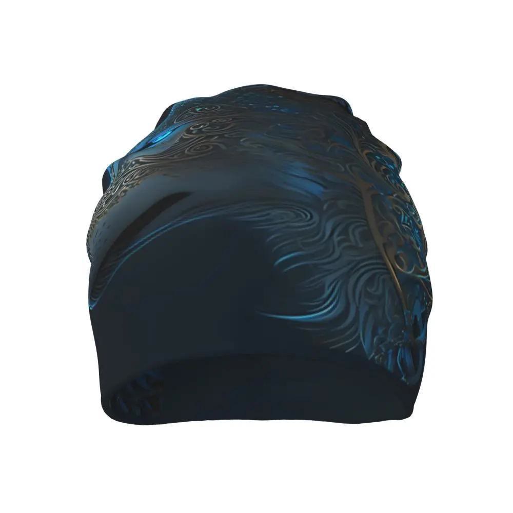 WorldNorse Gilded Ornament Wolf Azure Glow Beanie - image 5