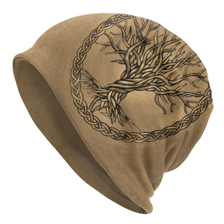 WorldNorse Earth Tone Celtic Knot Yggdrasil Beanie - Yggdrasil - image 0
