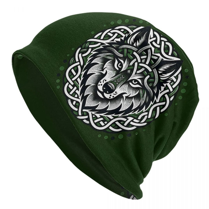 WorldNorse Emerald Celtic Knot Wolf Beanie - Wolves#B - image 4