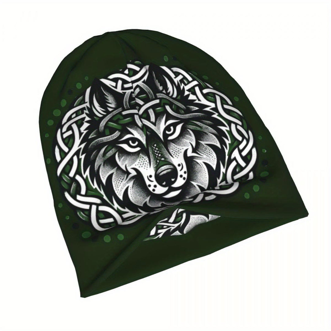 WorldNorse Emerald Celtic Knot Wolf Beanie - image 6