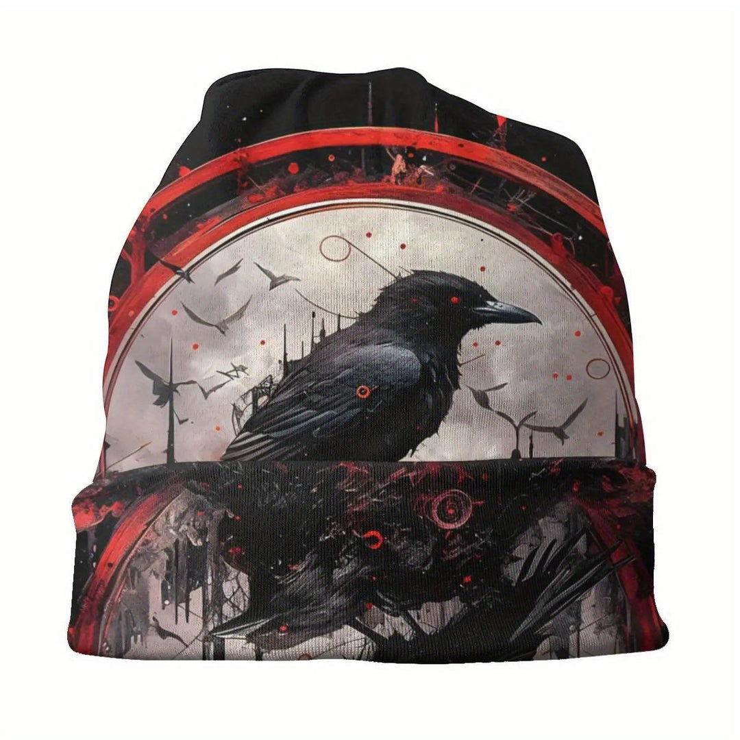 WorldNorse Crimson Rim Raven Tech Beanie - image 1