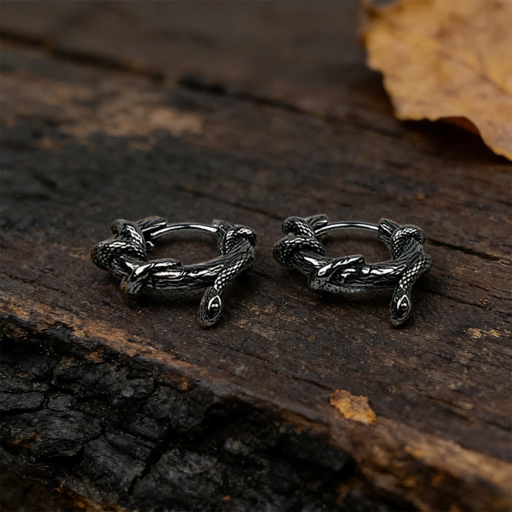 WorldNorse Coiled Serpent Twisted Earrings - image 4