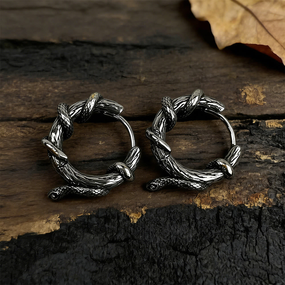 WorldNorse Coiled Serpent Twisted Earrings - image 3