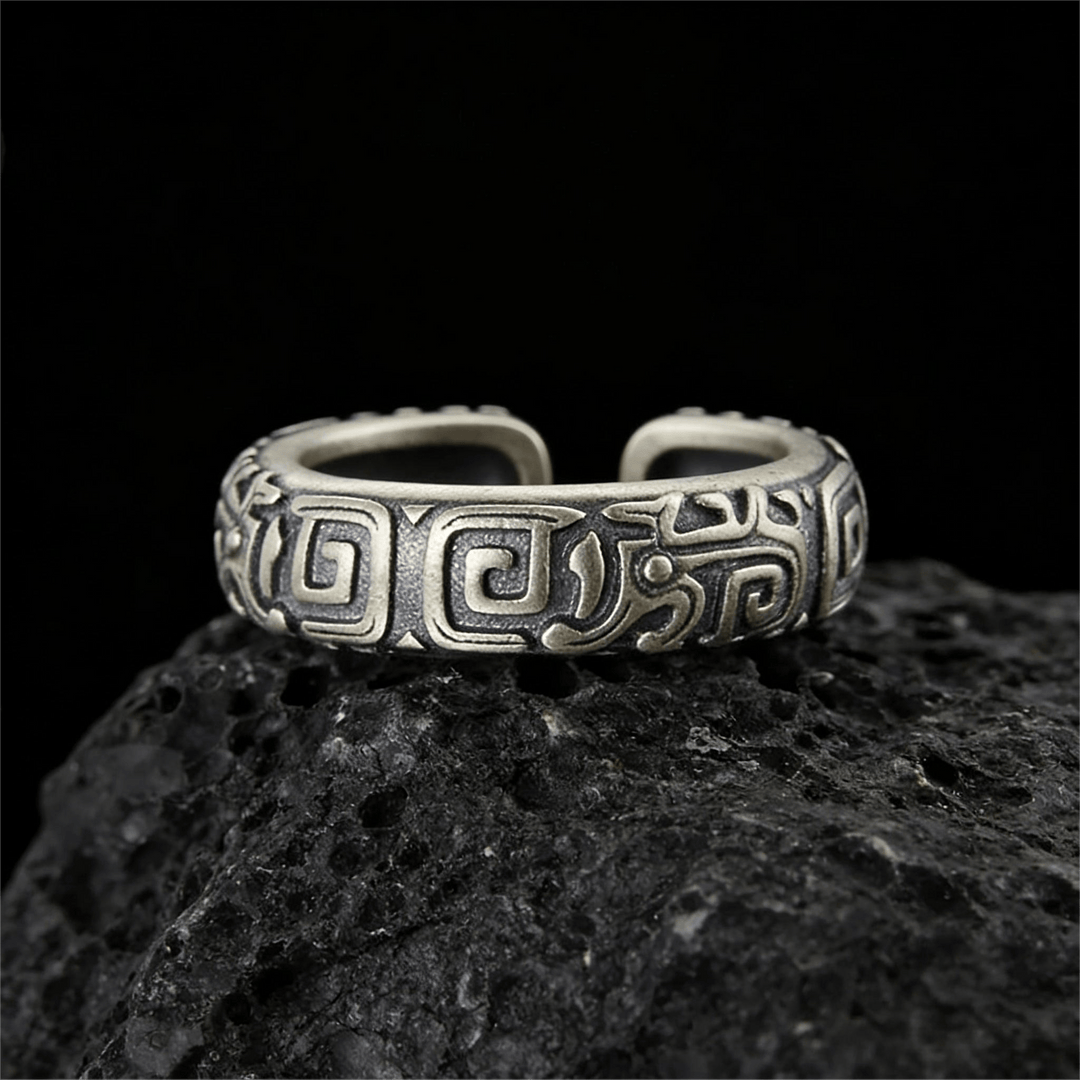 WorldNorse Intricate Rune Labyrinth Interlock Ring - image 2