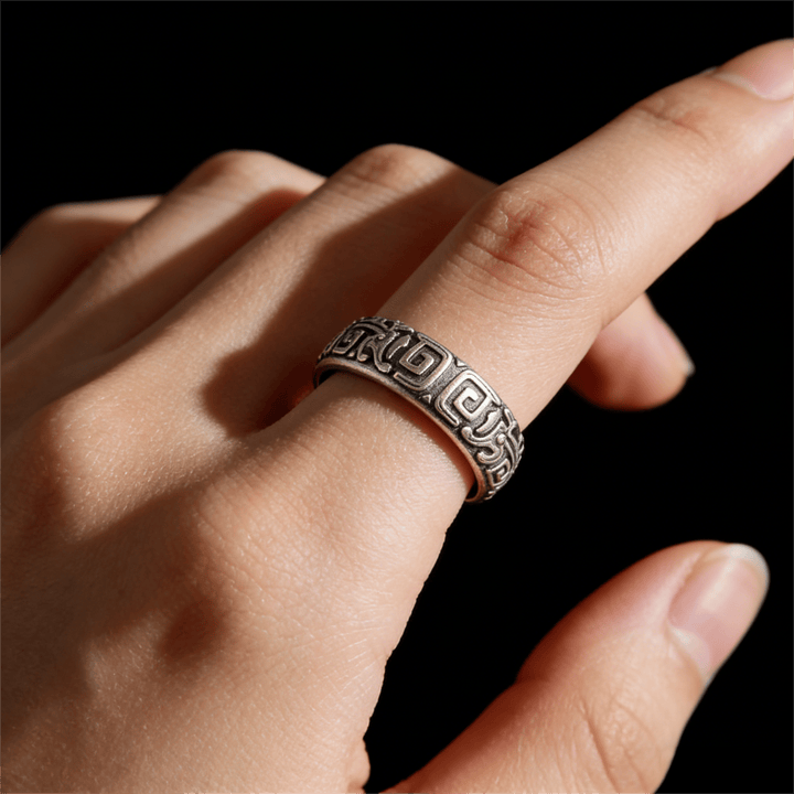 WorldNorse Intricate Rune Labyrinth Interlock Ring - image 5