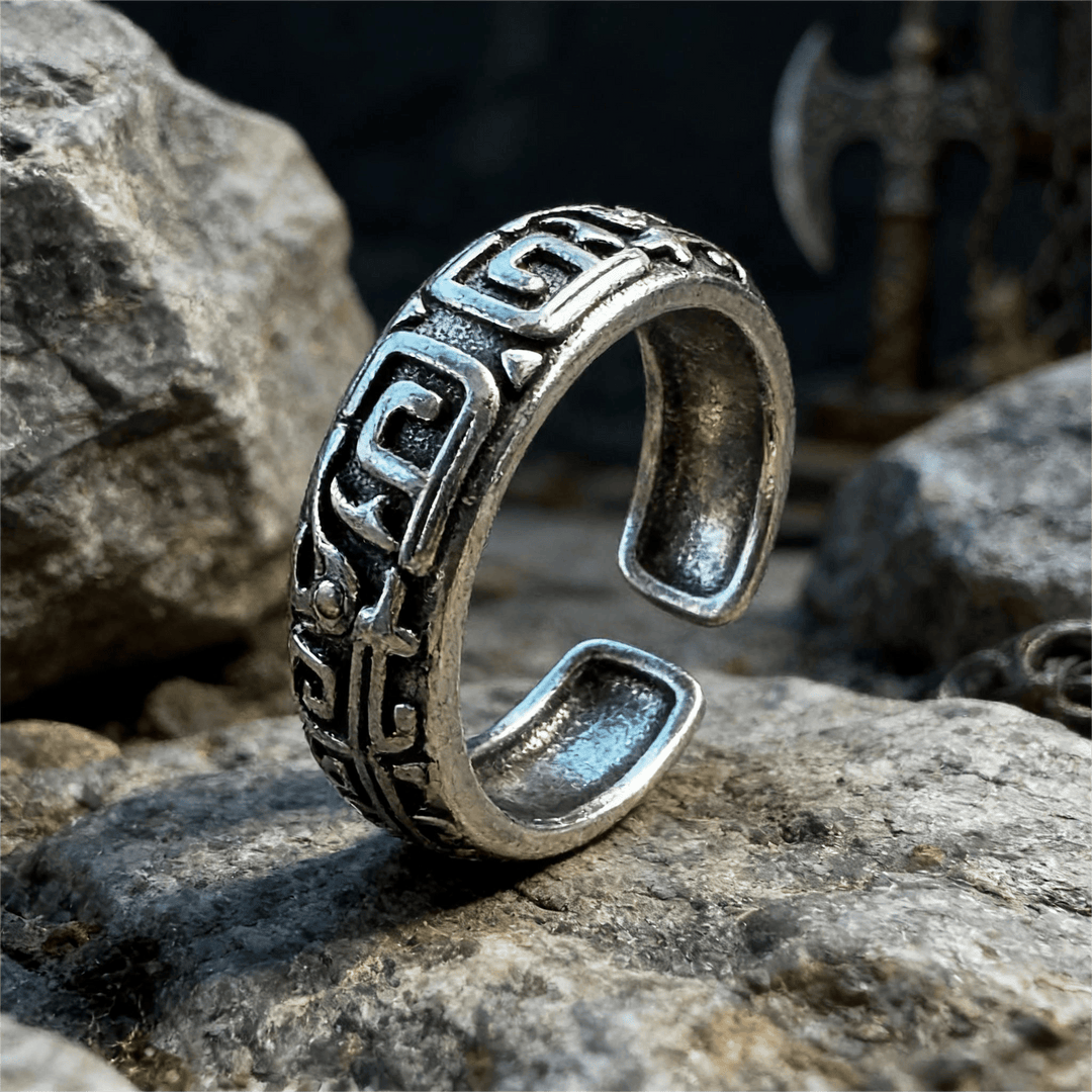 WorldNorse Intricate Rune Labyrinth Interlock Ring - image 3