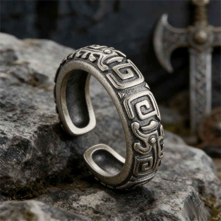WorldNorse Intricate Rune Labyrinth Interlock Ring - image 4