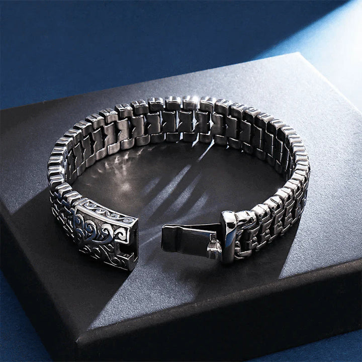 WorldNorse Ornate Rune Scroll Steel Bracelet - image 2