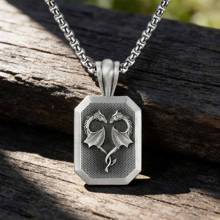 WorldNorse Dual Dragon Heart Mesh Plate - Norse Dragon - image 0