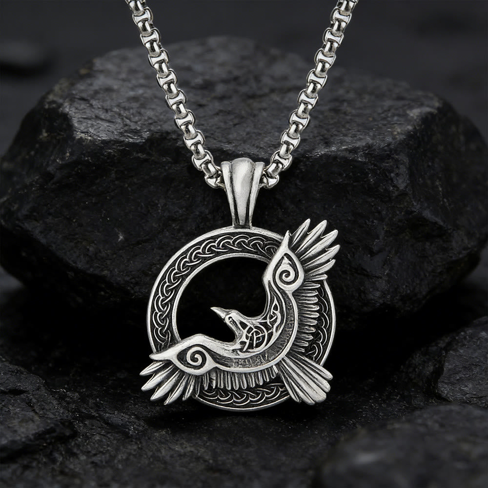 WorldNorse Viking Raven Celtic Knot Necklace - Raven - image 0