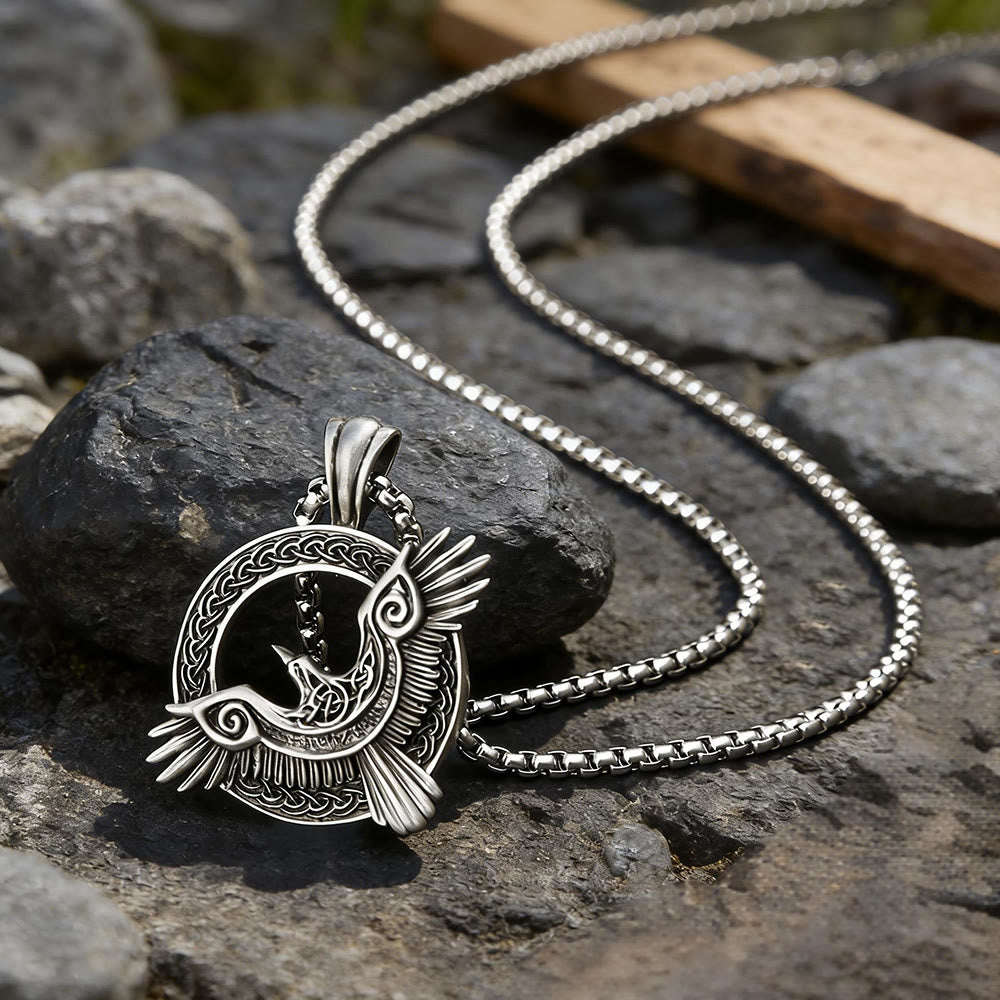 WorldNorse Viking Raven Celtic Knot Necklace - image 1