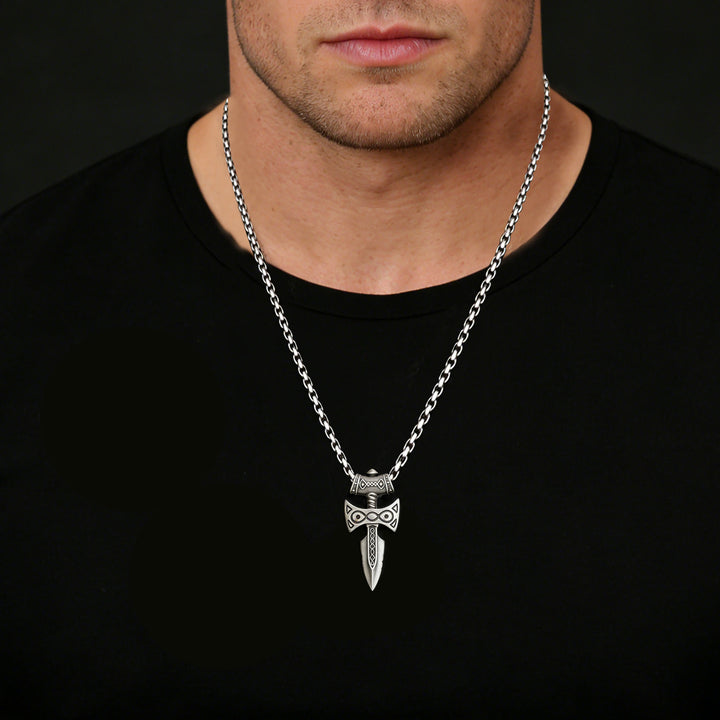 WorldNorse Eldritch Knotwork Axe Emblem Necklace - image 4