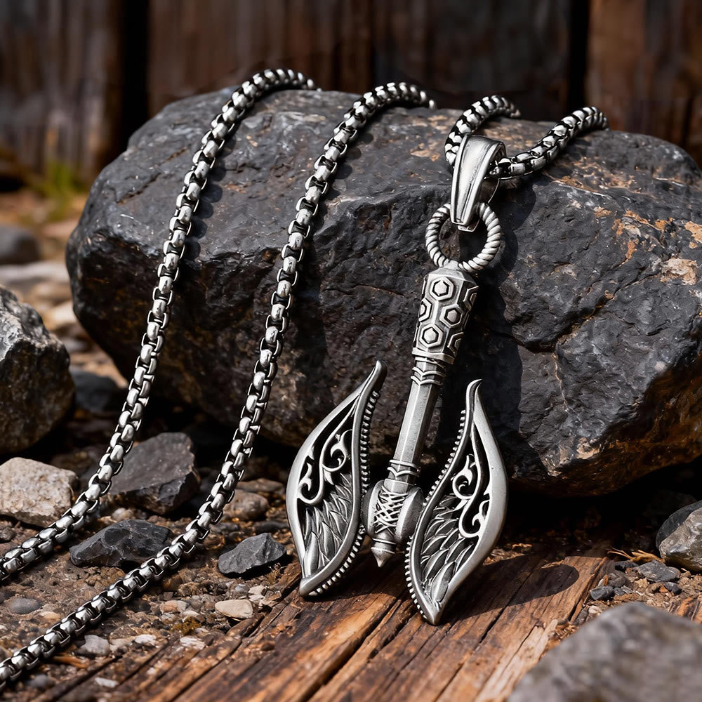 WorldNorse Winged Ornament Axe Necklace - image 1