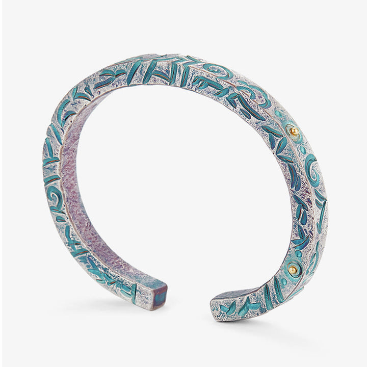 WorldNorse 999 Sterling Silver Enchanted Vine Turquoise Bracelet - image 4