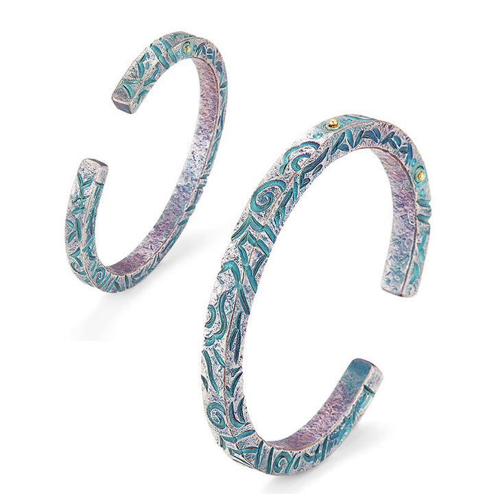 WorldNorse Handcrafted 999 Silver Enchanted Vine Turquoise Bracelet - image 4