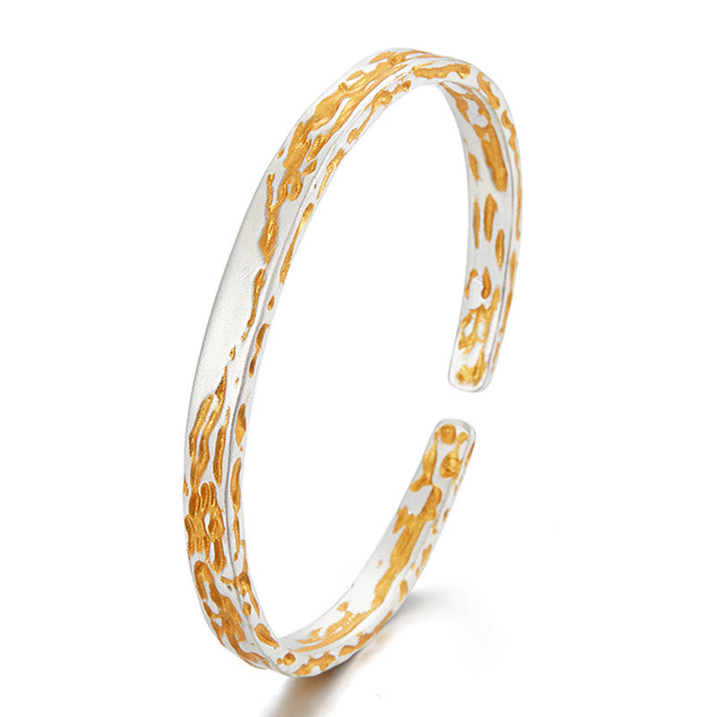 WorldNorse 999 Sterling Silver Gilded Lava Texture Dual Tone Bracelet - image 3