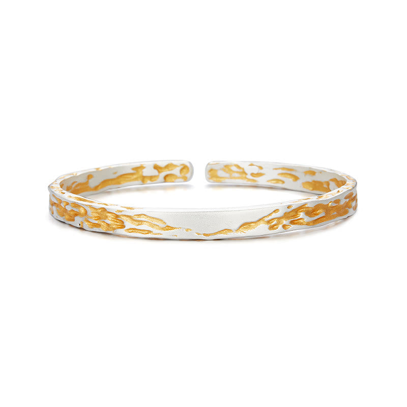 WorldNorse 999 Sterling Silver Gilded Lava Texture Dual Tone Bracelet - image 5