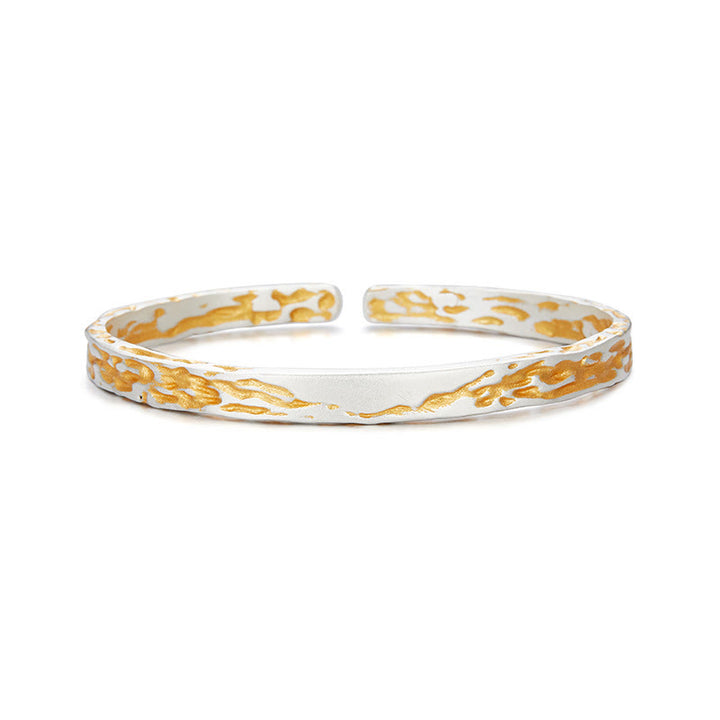 WorldNorse 999 Sterling Silver Gilded Lava Texture Dual Tone Bracelet - image 5