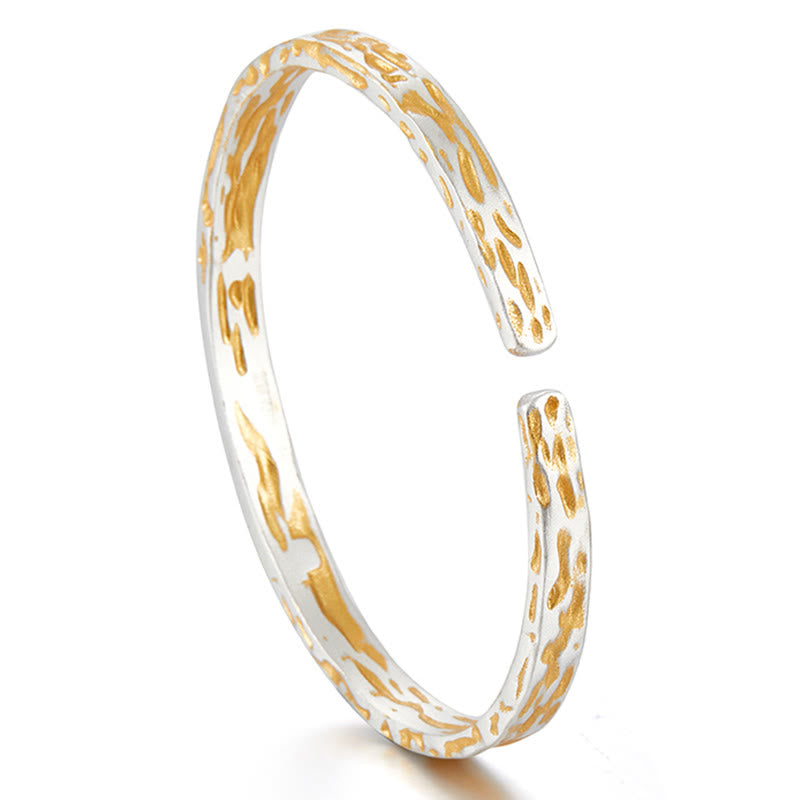 WorldNorse 999 Sterling Silver Gilded Lava Texture Dual Tone Bracelet - image 4