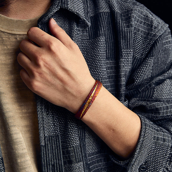 WorldNorse 999 Sterling Gold Honeycomb Vein Bracelet - image 1