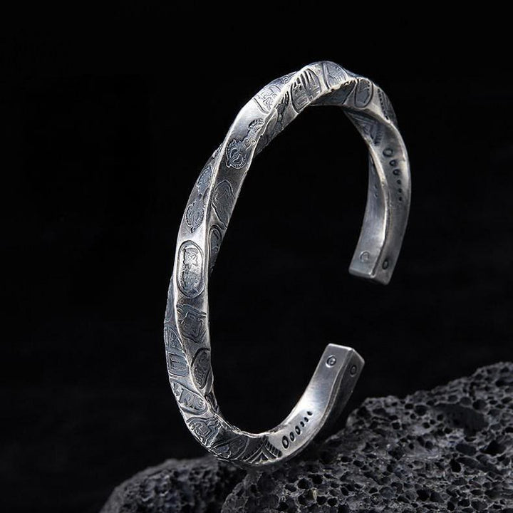 WorldNorse 999 Sterling Silver Engraved Coin Bracelet - Inner Circumference 19 cm - image 0