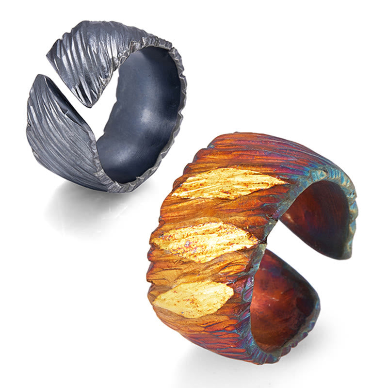 WorldNorse 999 Sterling Silver Ember Streak Textured Ring - image 5