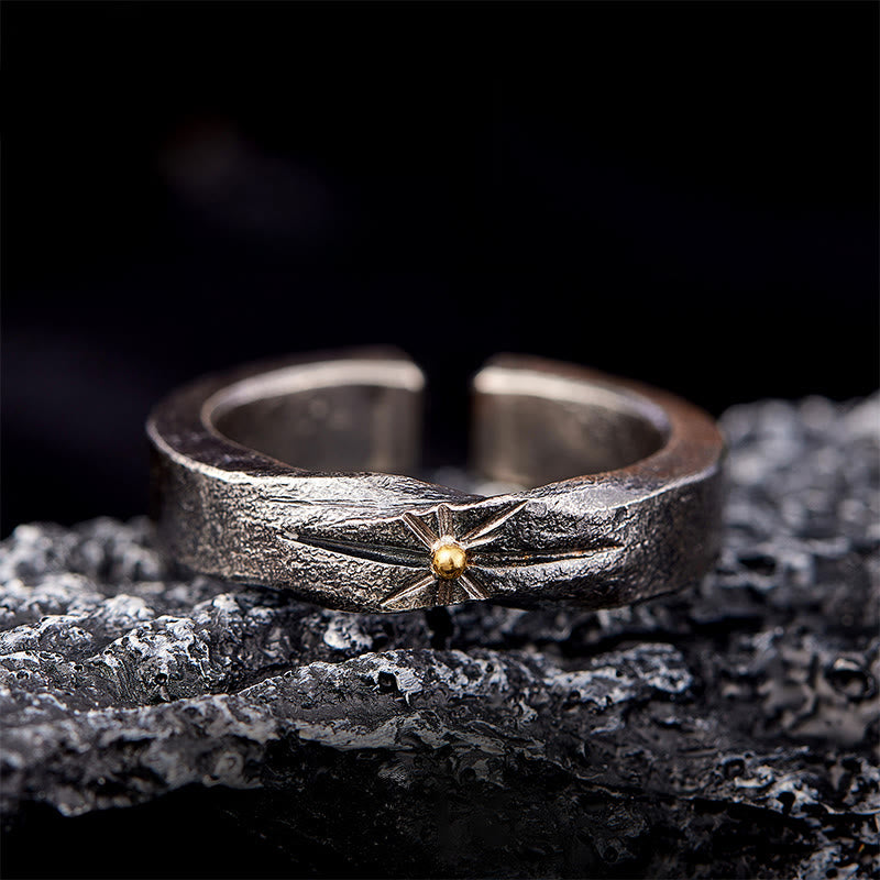 WorldNorse 999 Sterling Silver Meteor Strike Gilded Core Ring - image 2