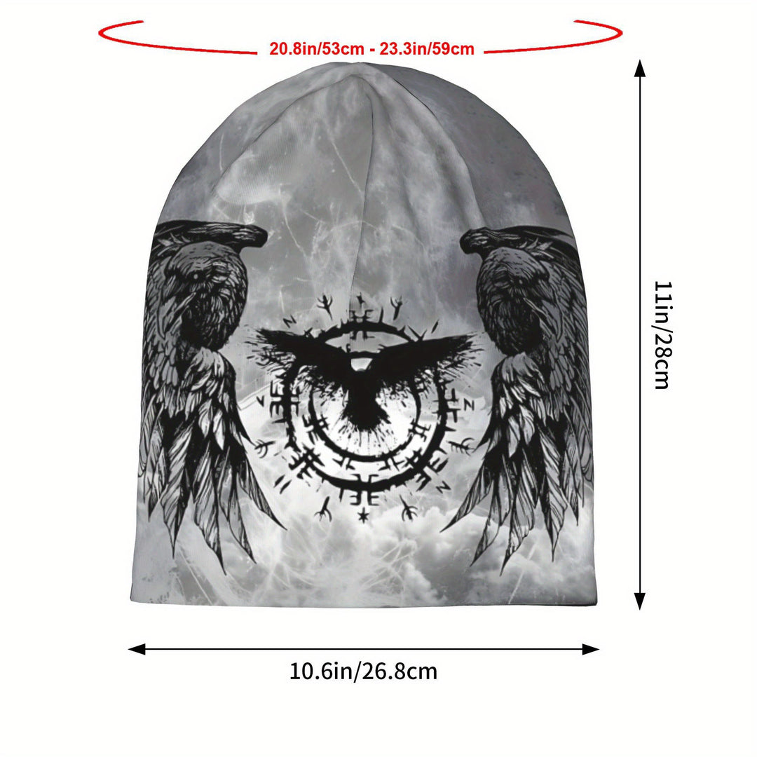 WorldNorse Grayscale Raven Sigil Mistveil Beanie - image 4