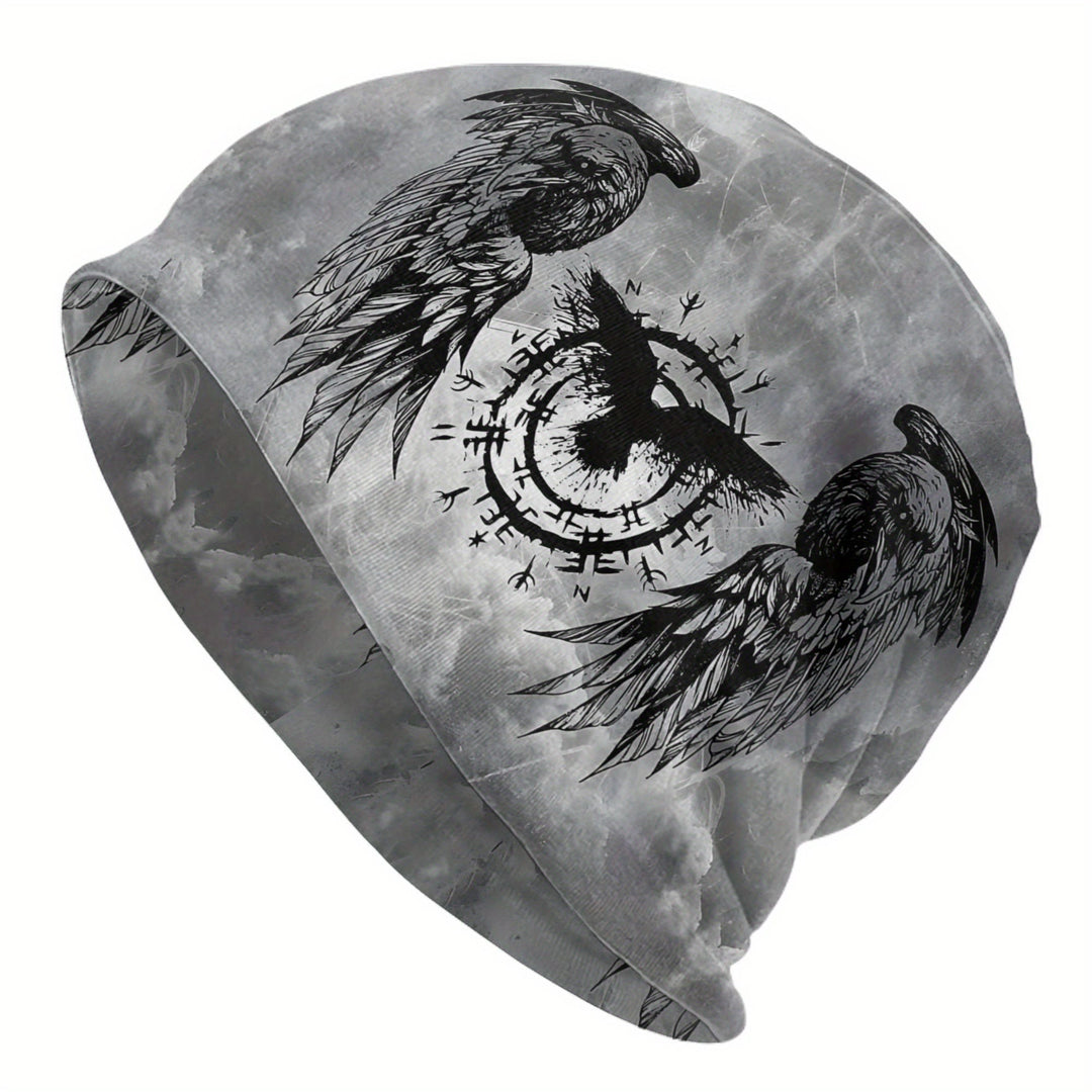 WorldNorse Grayscale Raven Sigil Mistveil Beanie - Raven - image 0