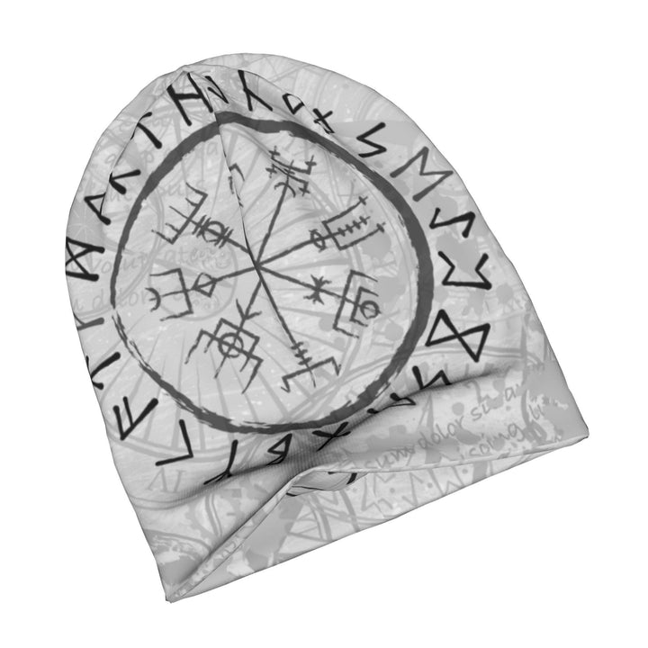 WorldNorse Grayscale Vegvisir Rune Matrix Beanie - image 2
