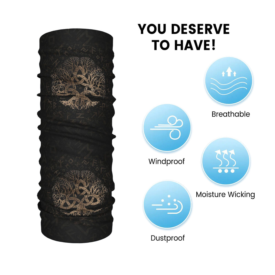 WorldNorse Triquetra Yggdrasil Rune Face Mask & Neck Gaiter - image 3