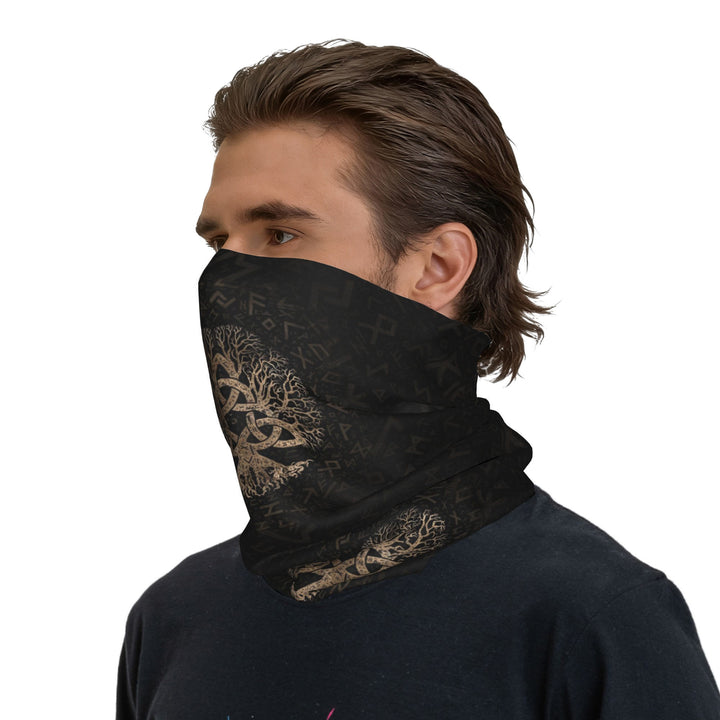 WorldNorse Triquetra Yggdrasil Rune Face Mask & Neck Gaiter - 24 x 43 cm - image 0