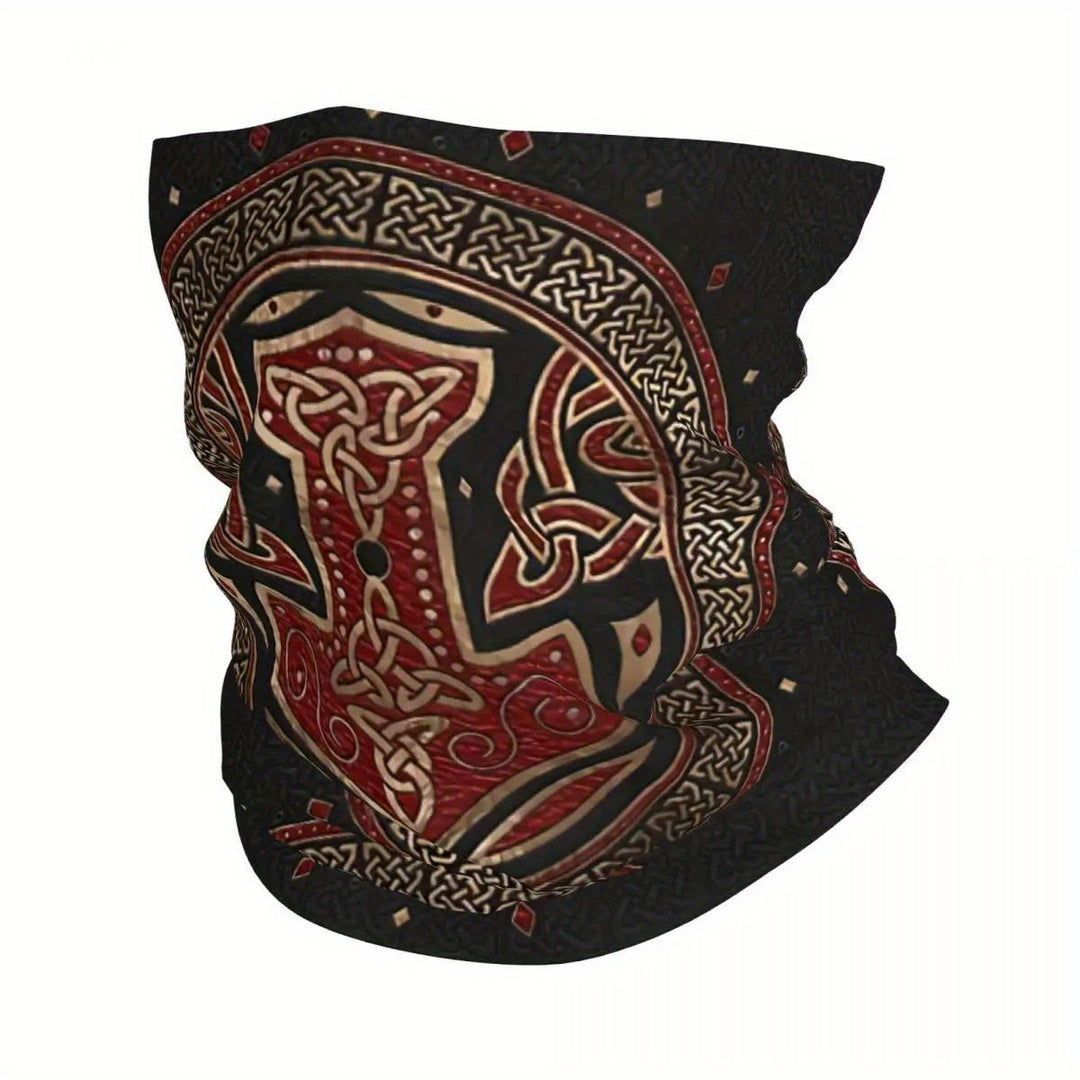 WorldNorse Intricate Mjolnir Triquetra Face Mask & Neck Gaiter - image 1