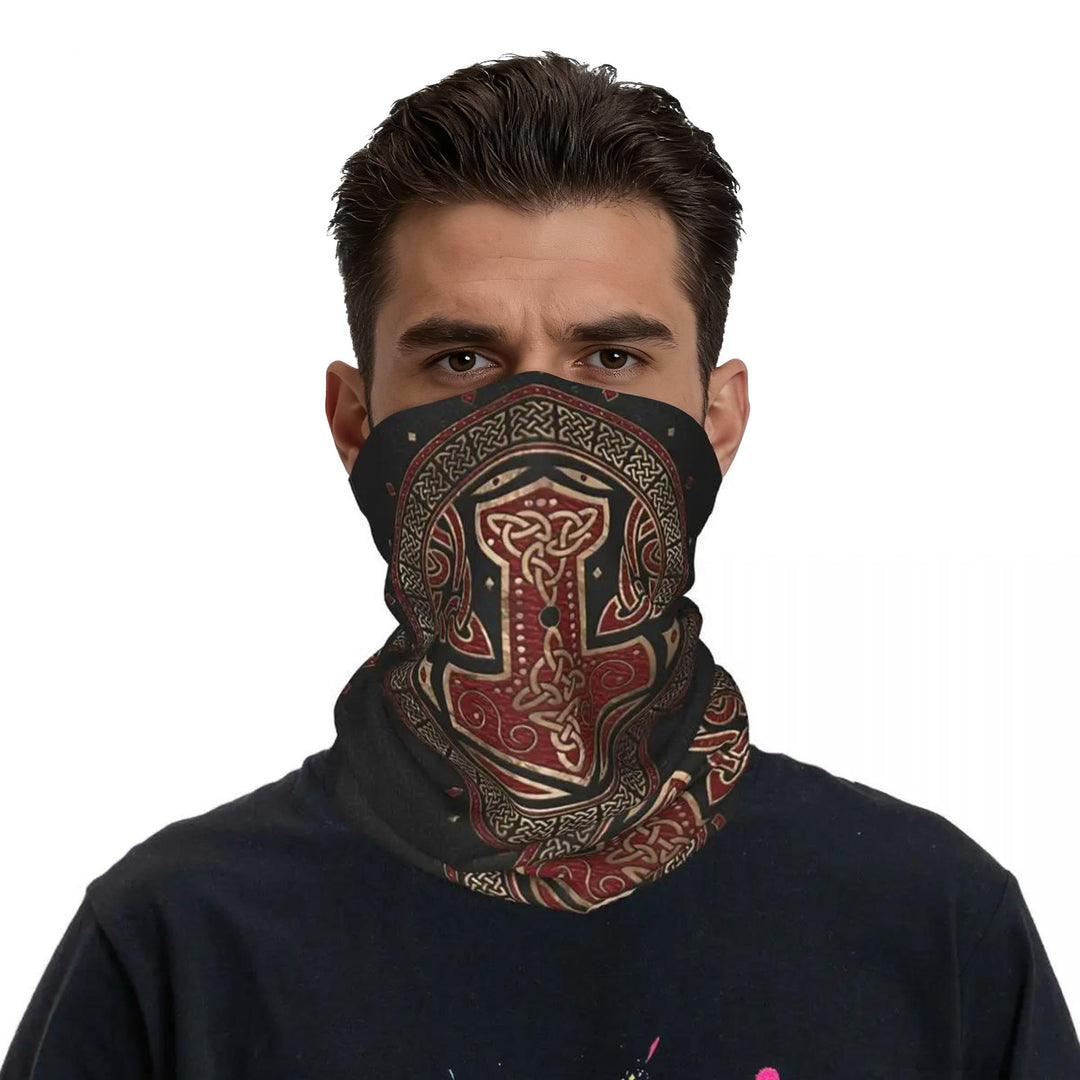 WorldNorse Intricate Mjolnir Triquetra Face Mask & Neck Gaiter - image 2
