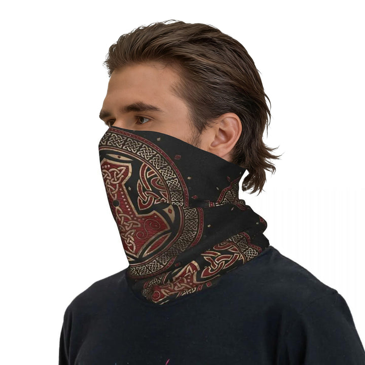WorldNorse Intricate Mjolnir Triquetra Face Mask & Neck Gaiter - 24 x 43 cm - image 0